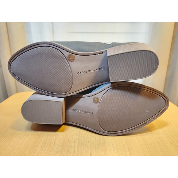 Lucky Brand Modern Western Oxford Loafers Moccasins 8.5 M BLACK White Brush - Picture 13 of 16